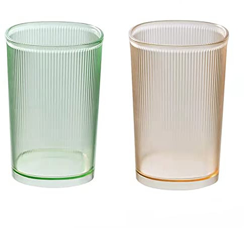 Cawein Lot de 2 verres incassables, gobelets de salle de bain, porte-brosse à dents en plastique, gobelets de salle de bain, porte-pinceaux de maquillage, lot de 2 verres à boire réutilisables.