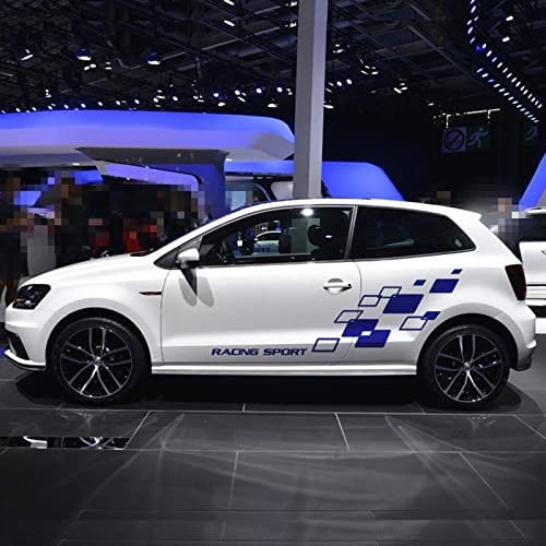 JEZOE Racing Lattices Aufkleber, Karosserie-Tür-Dekor, Vinyl-Aufkleber, beidseitig, DIY-Aufkleber, für VW-Polo Golf CC GTI-R LINE-R WRC-TSI