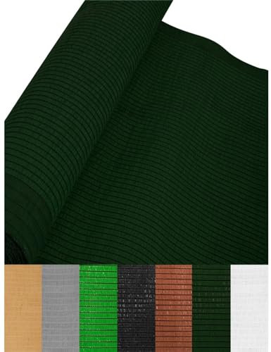 Jardin202 - Malla de ocultación 110gr/m² | Sombra y privacidad en tu jardín | Premium | Ideal para Vallas y barandillas | 1,50 x 50 Metros (Verde Oscuro)