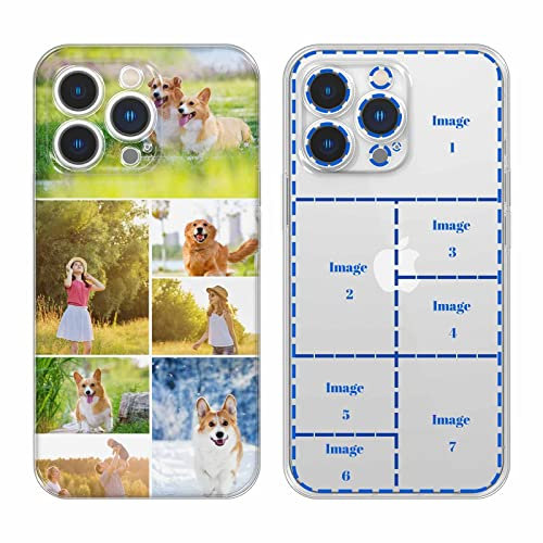 COOZEBRA Custom Personalized Phone Case Design Your Own Photo Phone Case Compatible with Apple iPhone 14 13 12 11 Pro Max Mini X XS XR 6 7 8 Plus SE (Text 1) (1Photo-2) (Style 9)
