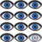 GORGECRAFT 15Pcs Blue Eye Iron on Patch Embroidered Patches Applique Sew on Eyes Eyeball Embroidery Goth Punk Retro Appliqued Cloth Badge for Clothing Accessories Jeans Hats Bags Jackets Decor