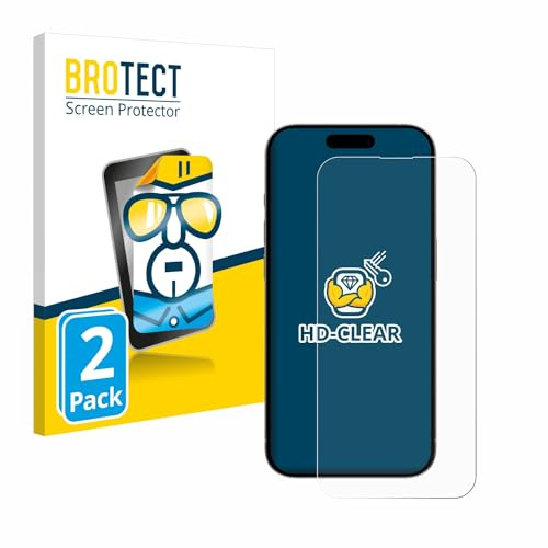BROTECT Schutzfolie für Apple iPhone 15 Plus | 2 Stück Transparenter Displayschutz Made in Germany Klare Displayschutz-Folie Clear Einfache Montage Case-Friendly