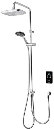 Triton Showers ENVI® | Thermostatic Electric Shower | 10.5 kW | DuElec | Smart Shower | Digital Shower | with Showerhead & Anti Twist Hose | Chrome | Rainfall Showerhead