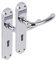 HANDLEZONE® 1 Pair of Avis Polished Chrome Lever Lock Door Handle Set on Long Backplate, for Internal Doors