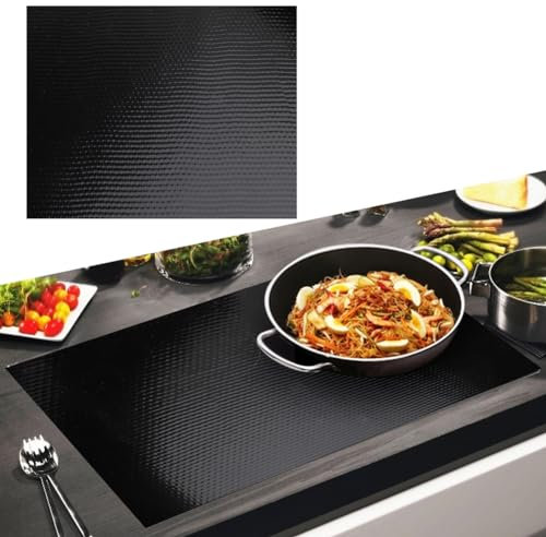 DASIAUTOEM Gran alfombrilla protectora de inducción 60 x 40 cm, placa de inducción, protección contra arañazos para inducción, alfombrilla de silicona multifuncional, cubierta de protección de