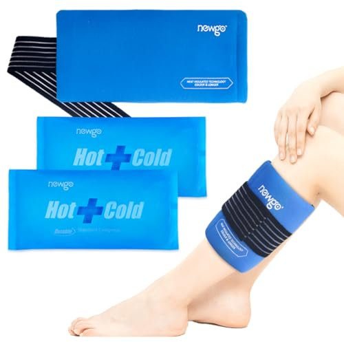 NEWGO Ice Packs for Injuries, Hot Cold Therapy Gel Ice Pack for Pain Relief, Swelling, Inflammation and Post Surgery Recovery, Headache, Knee, Elbow, Ankle, 27.5 x 13.5 cm- 2 Pack