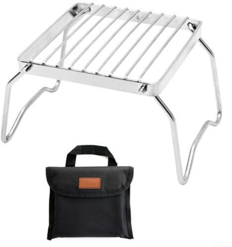 Klappbarer BBQ Grill, Outdoor Tragbarer Grillrost Edelstahl mit Tasche, für Camping, Picknick