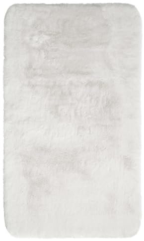 casa NOVA Badematte - 70 x 120 cm - Weiß - mit gummierter Unterseite - Felloptik