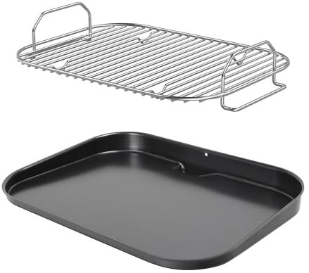 Outspark Flat Top Grillplatte und Grill Bratenständer für Ninja Woodfire OG700 Serie, Smoke Rack Zubehör Kit für Ninja XSKGRDPLT Outdoor Grill, Antihaft