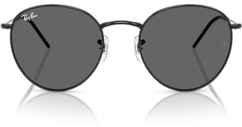 Ray-Ban Rbr0103s Sonnenbrille, rund, umgekehrt, Schwarz/Dunkelgrau, 55 mm