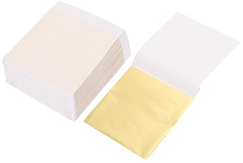 KONTONTY 200blätter Goldfolie Dekoration Imitation Goldflocken Für Bastelprojekte Einfach Anzuwenden Für Kreative Möbel Und Handwerksgestaltungen