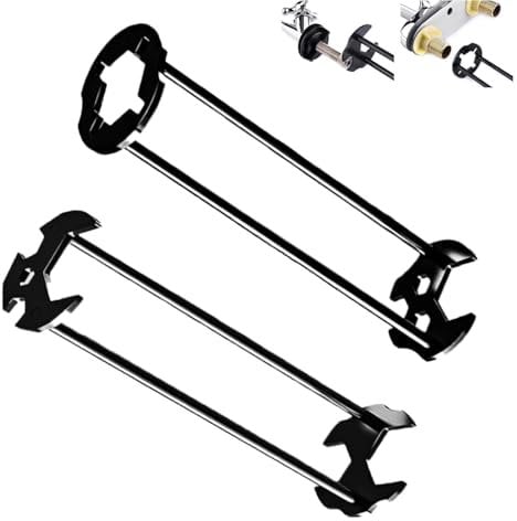 DHSWNNG Multifunctional Sink Wrench, 2 PCS Universal Tap Spanner Tool 11 Sizes Four-jaw Hex Iron Robust Plumbing Faucet Plumbers Wrench for Under Basin Bathroom Tight Space