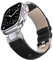NotoCity Armband für Apple Watch Ultra 2/Ultra 49mm, Leder Armband für Apple Watch Series 10/9/8/7/6/5/4/SE/SE2 46mm 45mm 44mm Damen Herren, Ersatzbänder für iWatch Series 3/2/1 42mm(Schwarz)