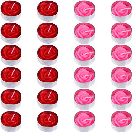 MAGICLULU Candele di Paraffina a Forma di Rosa Vera Confezione da per Decorazioni di