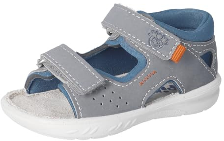 RICOSTA Jungen Badesandalen MANTU, Kinder Lauflernschuhe, Weite: MITTEL, waschbar, Outdoorsandalen, Badeschuhe, Aquaschuhe, Graphit/Petrol (460), 28 EU
