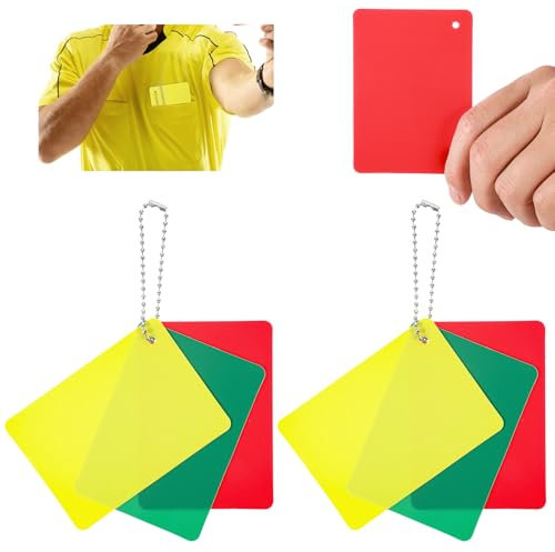 2 Set Fußball schiedsrichter karten, Grün gelbe rote karte fußball, Schiedsrichter-Strafkarten Disziplinarkarten Schiedsrichterkarten, Fußball-Warn- und Auswurfkarten Tool