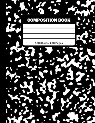 Composition NoteBook: College Ruled Book | 200 pages | Black Marble Cover