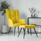 Myheimly Relaxsessel mit Hocker Sessel Polsterstuhl Stuhl Relaxstuhl Polstersessel Armsessel Ohrensessel Wohnzimmer Senfgelb Samt