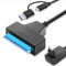 Wowfast Adaptateur USB SATA pour disques durs externes et internes 2,5 et 3,5 SSD/HDD SATA vers USB Adaptateur avec bloc d'alimentation 12 V 2 A Compatible avec Windows, Mac et Linux