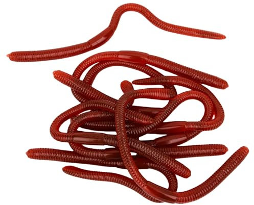 Regenwürmer Fidget Toys, 10 Stück Wurm Spiel Realistische Spielfiguren Aus Weichem TPR Material Für Kinder Stressabbau Rot 18 cm Gummiartig Ideal Als Sensorisches Spielzeug Für Schule Büro Oder Reise