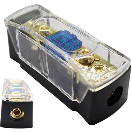 Car Audio Inline Fuse Holder, Small AFS Distribution Block | Car Audio Digital Led Display Fuse Holder | Vehicle Subwoofer Modification Attachment for Trailer Minivan Sedans RV