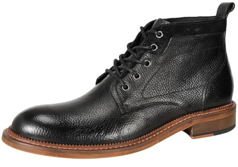 YFFUSHI Stivaletti Uomo in Pelle Vera Alla Caviglia con Lacci Scarpe Eleganti da Città