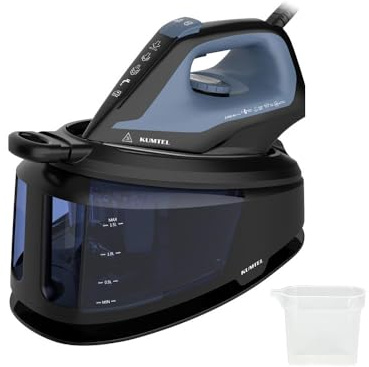 Mediawave Store - Ferro da Stiro a Vapore con Caldaia 2400W - Stira Verticale con Piastra in Ceramica e Serbatoio 1.5lt per Stiratura Professionale anche a Secco - Autopulente e Anticalcare