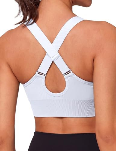 Litherday Sport BH Damen Mittlerer Bis Starker Halt Sport-BHS Ohne Bügel | Sports Bra Verstellbare Crossback-Träger Ohne Bügel Herausnehmbare Polsterung für Fitness leichtes Laufen S-XXL
