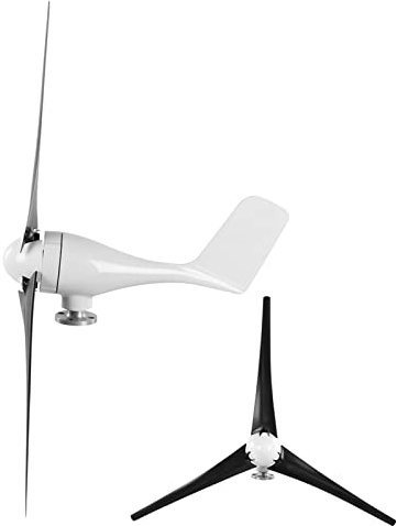 KIMISS Kit de Turbina Aerogeneradora de 300W para Barcos y Hogares, Aerogenerador de 3 Aspas con Controlador para Energía Renovable Eficiente (12V)