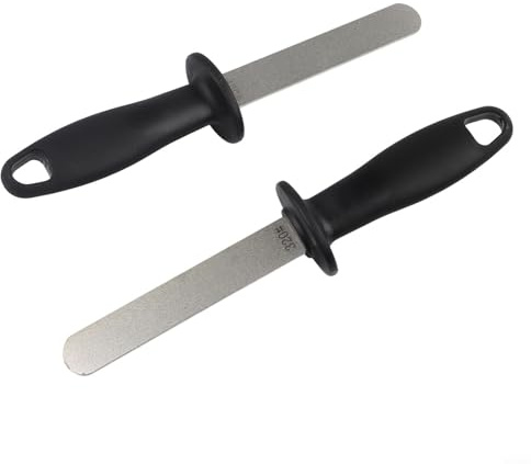 Emery Files Set, Double-Sided Sharpening File with 400 Grit and 1000 Grit Surfaces, Dry Use Ergonomic Hand File for Blades, Chisels, Scissors and Planers, 2-Pack