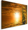 Feeby Frames. Wandbild - 1 Teilig - 40x50 cm, Leinwand Bild Leinwandbilder Bilder Wandbilder Kunstdruck, SONNENUNTERGANG, SCHIFF, OZEAN, WASSER, MÖWEN, BRAUN