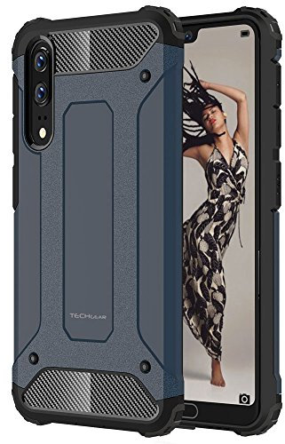 TECHGEAR P20 Case - [Tough Armoured] ShockProof Dual-Layer Protective Heavy Duty Tough Cover Compatible with Huawei P20 - (Indigo)