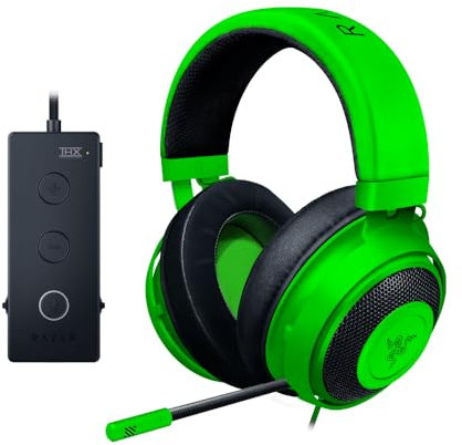 Razer Kraken Tournament Edition - Esports Gaming Headset, Cuffie Cablate con Controller Audio USB, Controlli Audio Completi, THX Spatial Audio, Driver da 50 mm, Compatibilità Multipiattaforma, Verde