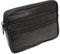 LOLUNA® Pochette Cuir véritable Compact 3 Fermetures, Passant Ceinture, pour Petit Portefeuille, Carte identité, crédit, permis, Homme et Femme - Noir