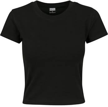 Urban Classics Damen Ladies Stretch Jersey Cropped Tee T-Shirt,, per pack Schwarz (black 00007), X-Large (Herstellergröße: XL)