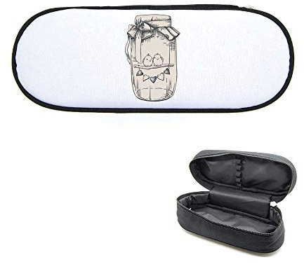 Trousse à crayons imprimée pot avec oiseaux