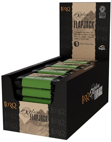 Torq Explore Flapjack Apple Strudel Plant Based - Vegan Nutrition Snacks for Running, Cycling, Sports & Expeditions - Endurance Flapjacks Energy Bars - Box of 20