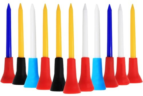 FINGER TEN Golf Tees Kunststoff Tee 50 Count 83 70 54 mm Eine Größe Oder Mehrere Größen Gemischt HöheLange Kurz Multicolor Gummikissen Weiß Orange Rot Für Herren Damen Kinder Geschenk Pack