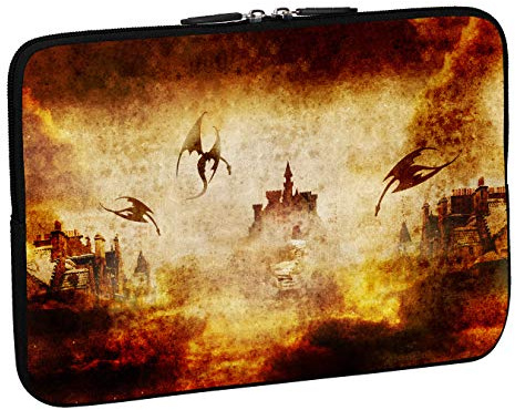 PEDEA Design Schutzhülle Notebook Tasche bis 17,3 Zoll (43,9cm), Dragon´s Castle