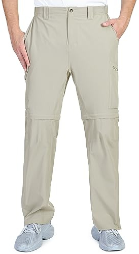 Outdoor Ventures Mens Convertible Hiking Pants Quick Dry Zip Off Cargo