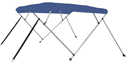 vidaXL 4-Bow Bimini Top Anti-Mehltau Verdeck Bootsverdeck Boot Sonnendach Sonnenverdeck Sonnensegel Sonnenschutz Blau 243x180x137cm