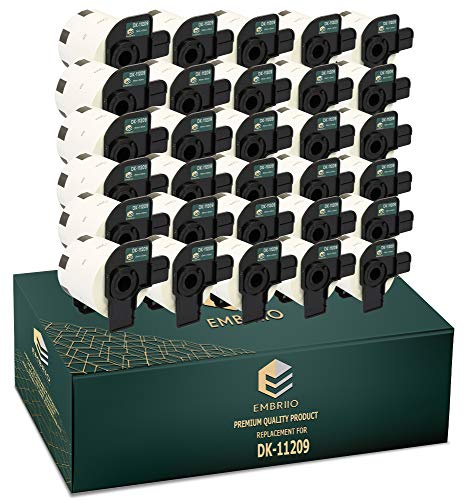 EMBRIIO DK-11209 | 30er Set Versand-Etiketten Rollen DK 11209 Ersatz für Brother P-Touch QL-700 QL-570 QL-500 QL-810W QL-820NWB QL-800 QL-710W QL-720NW QL-560 QL-550 QL-1110NWB QL-1060N, 29mm x 62mm