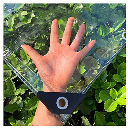 LIJINBO Transparent Vinyl Fabric Tarpaulin Tarpaulin, Pvc Heavy Duty Waterproof Curtain Film With Eyelets For Pergola Garden Tent Greenhouse, 31 Sizes (0.5mm) (Color : Clear, Size : 1.6x3m)