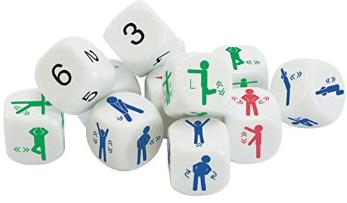 EDUPLAY 120756 Bewegungswürfel, Mehrfarbig, 12-teilig (1 Set)