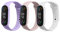 kwmobile 3x Brazalete compatible con Xiaomi Mi Smart Band 6 / Mi Band 6 / Band 5 - Pulsera de TPU para fitness tracker en blanco/rosa palo/lila