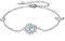 ONEFINITY Sonne Mond Stern Mondstein Armband 925 Sterling Silber Halbmond Charm Schmuck Geschenke für Frauen Mädchen
