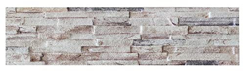 Dundee Deco 3D Wall Panels Brick Effect - Cladding, Beige Pink Brown Stone Look Wall Paneling, Styrofoam Facing for Living Room, Kitchen, Bathroom, Balcony, Bedroom, Set of 14, Covers 37 sq ft