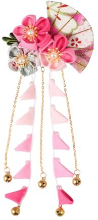 FRCOLOR Japanischer Haarschmuck Kimono, Handgefertigte Kanzashi Haarnadel Mit Langen Quasten, Ideal FüR Hochzeiten, Festivals Und TäGliches Tragen