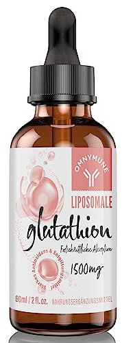 Liposomales Glutathion 1500 mg, glutathion-Flüssigkeit mit Vitamin C, L-Glutathion reduziert (GSH), Vegan, Flüssig 60 ml