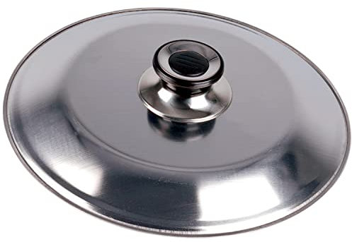 TIENDA EURASIA - Tapa Volteadora de Tortillas, Tapa Sarten Tortillas, Tapa de Borde Liso Facilita el Volteo, Voltea Tortilla Inoxidable con Pomo Comodo para Volteo de Tortillas (ø28 cm)